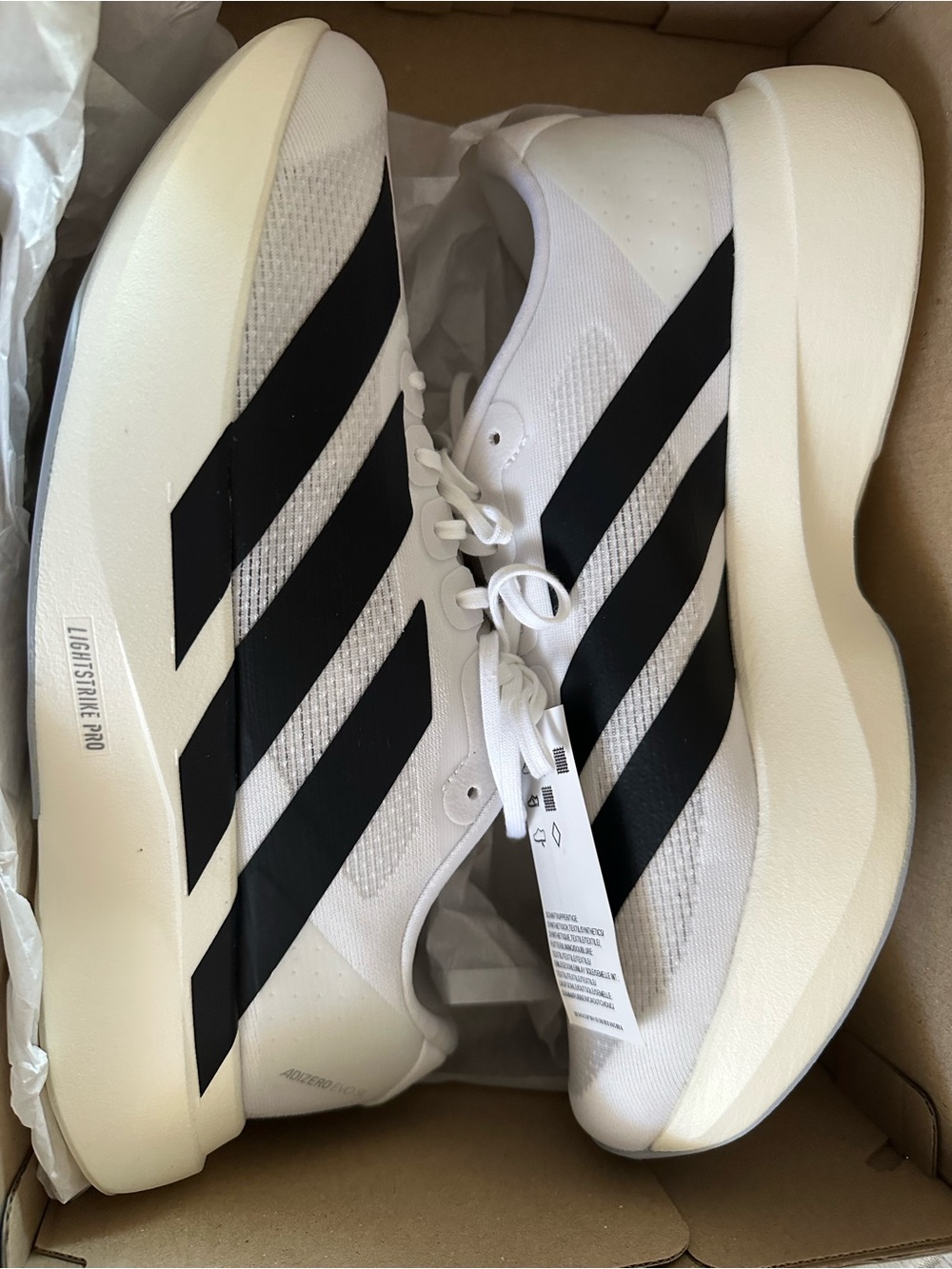 adidas Adizero Evo SL ‘White Black’ (Men’s) NEW Athletic Sneakers JH6206